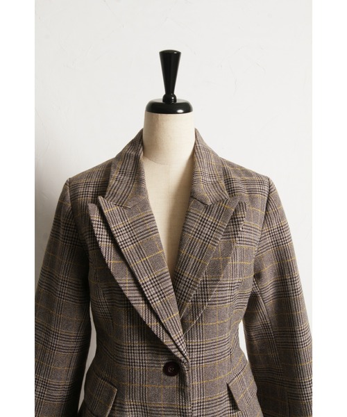 &. NOSTALGIA（アンドドットノスタルジア）の「【美香さんコラボ】二重衿チェックジャケット（テーラードジャケット・レディース・チャコールグレー/ブラウン・M）」の20枚目の写真