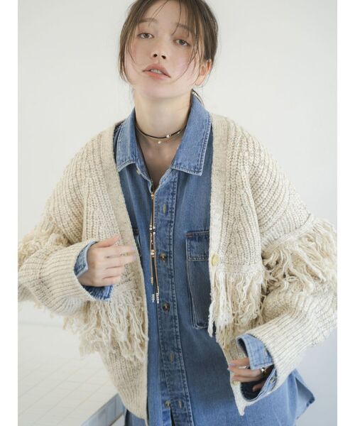 Ungrid（アングリッド）の「ウッドコンビフェイクレザーネックレス（ネックレス・レディース・ブラック/ブラウン・FREE）」の6枚目の写真