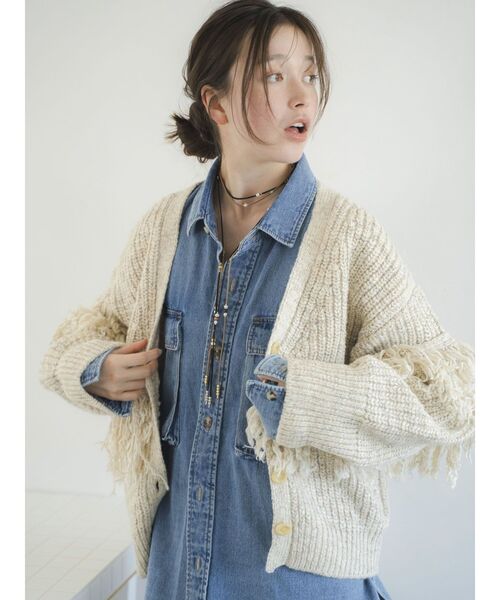 Ungrid（アングリッド）の「ウッドコンビフェイクレザーネックレス（ネックレス・レディース・ブラック/ブラウン・FREE）」の7枚目の写真