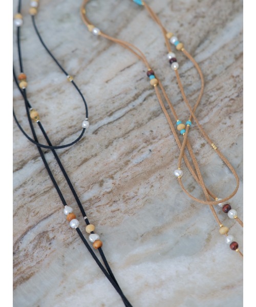 Ungrid（アングリッド）の「ウッドコンビフェイクレザーネックレス（ネックレス・レディース・ブラック/ブラウン・FREE）」の11枚目の写真