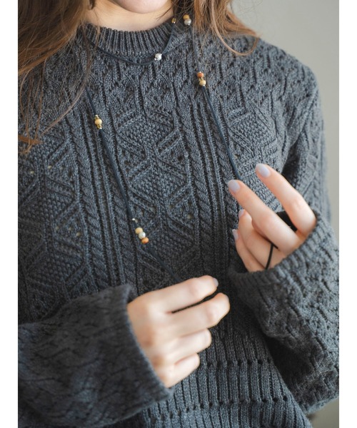 Ungrid（アングリッド）の「ウッドコンビフェイクレザーネックレス（ネックレス・レディース・ブラック/ブラウン・FREE）」の13枚目の写真