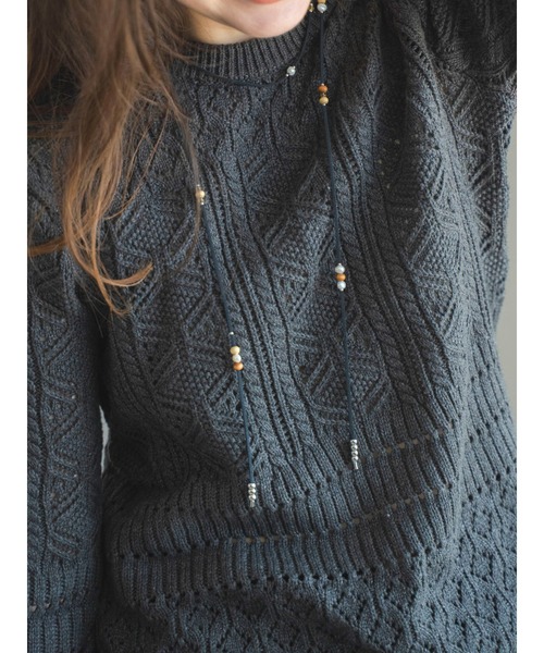 Ungrid（アングリッド）の「ウッドコンビフェイクレザーネックレス（ネックレス・レディース・ブラック/ブラウン・FREE）」の14枚目の写真