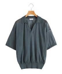 ATON / エイトン：【レディース】COMPACT COTTON SKIPPER POLO SWEATER：KRAGGM0304[DEA]