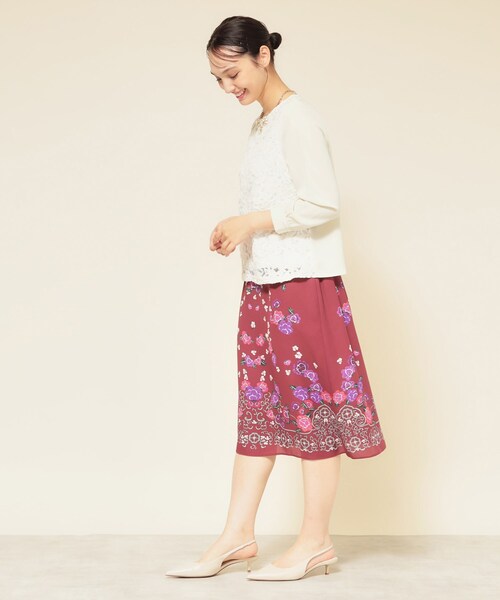 Sunauna(スーナウーナ)の「【モールレース/セットアップ可】パフスリーブブラウス(シャツ/ブラウス・レディース・オフホワイト/ブラック/ダークウッド・38/40)」の7枚目の写真