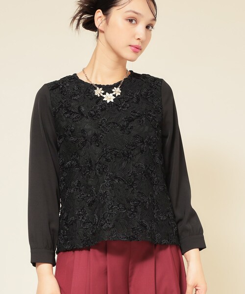 Sunauna(スーナウーナ)の「【モールレース/セットアップ可】パフスリーブブラウス(シャツ/ブラウス・レディース・オフホワイト/ブラック/ダークウッド・38/40)」の9枚目の写真