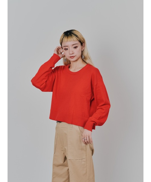 TEVALT（ヴァレット）の「バックスリットカシミアニットトップス（ニット/セーター・レディース・ネイビー/ライトグレー/レッド/グリーン・38）」の21枚目の写真