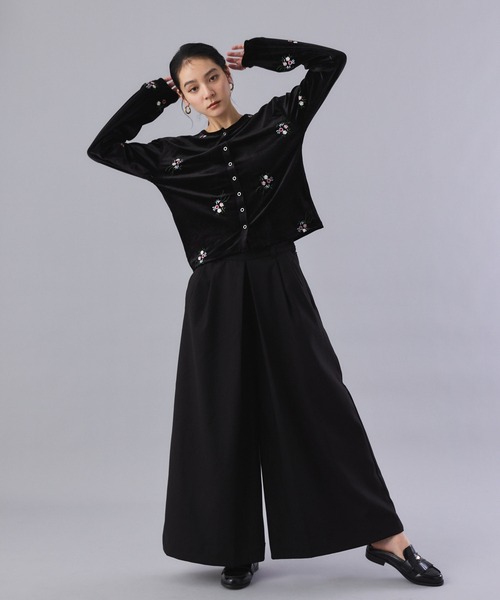 Muscat(マスカット)の「ボックスタックワイドパンツ(その他パンツ・レディース・グレー/ブラック/チャコールグレー・F)」の5枚目の写真