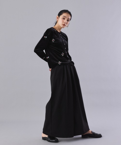 Muscat(マスカット)の「ボックスタックワイドパンツ(その他パンツ・レディース・グレー/ブラック/チャコールグレー・F)」の6枚目の写真