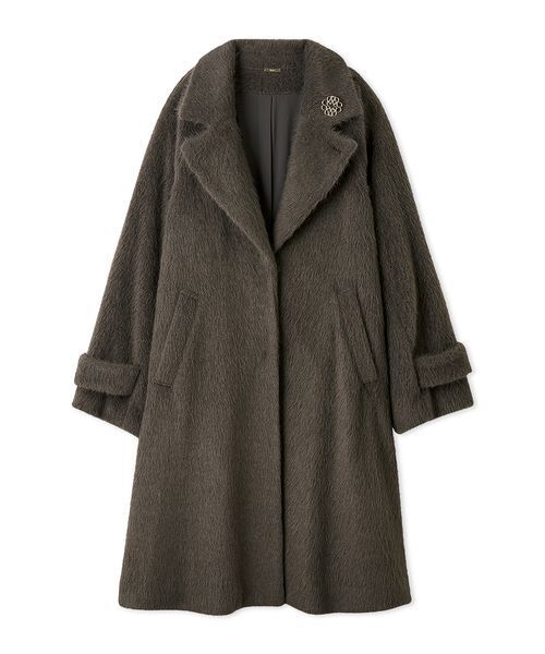 SNIDEL（スナイデル）の「ブローチ付きシャギーロングコート（チェスターコート・レディース・ライトベージュ/ライトブルー/チャコールグレー・0/1）」の22枚目の写真