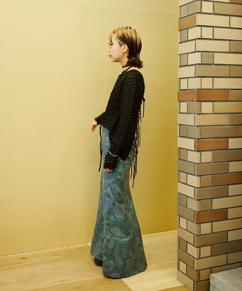 OPEN SESAME CLUB(オープンセサミクラブ)の「別注 durian sorbet 2way tops(カーディガン/ボレロ・レディース・ネイビー/ホワイト/ブラック・FREE)」の6枚目の写真