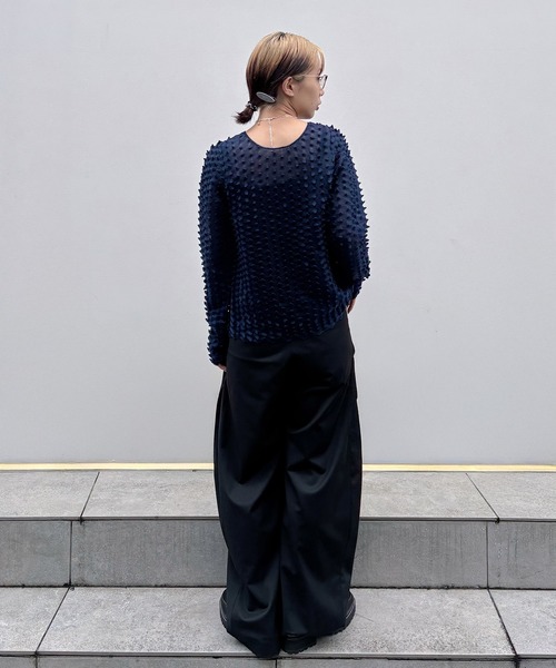 OPEN SESAME CLUB(オープンセサミクラブ)の「別注 durian sorbet 2way tops(カーディガン/ボレロ・レディース・ネイビー/ホワイト/ブラック・FREE)」の15枚目の写真