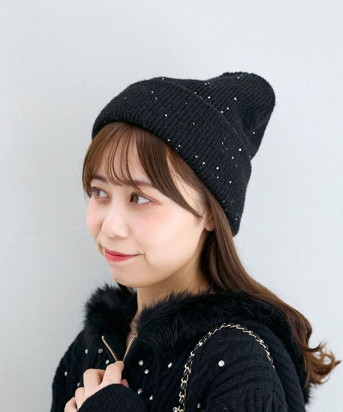 MAJESTIC LEGON（マジェスティックレゴン）の「スパンコールニットワッチ（ニットキャップ/ビーニー・レディース・アイボリー・FREE）」の3枚目の写真