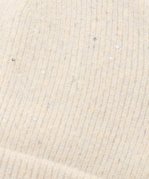 MAJESTIC LEGON（マジェスティックレゴン）の「スパンコールニットワッチ（ニットキャップ/ビーニー・レディース・アイボリー・FREE）」の9枚目の写真