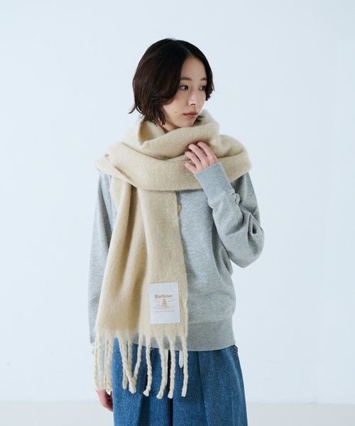 Barbour(バブアー)の「【BARBOUR/バブアー】Ellison Scarf / エリソンスカーフ / 大判スカーフ(ストール/ショール・レディース・アイボリー/グレー・フリー)」の3枚目の写真