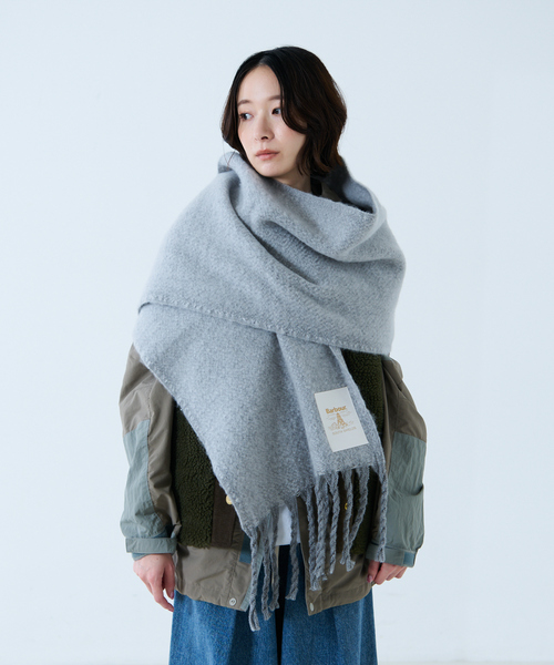 Barbour(バブアー)の「【BARBOUR/バブアー】Ellison Scarf / エリソンスカーフ / 大判スカーフ(ストール/ショール・レディース・アイボリー/グレー・フリー)」の6枚目の写真