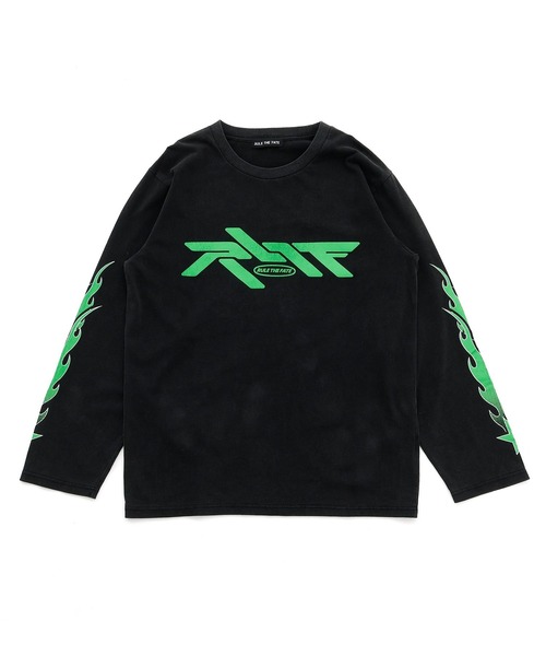 RULE THE FATE(ルールザフェイト)の「RTF FIRE PATTERN LONG SLEEVE TEE/ファイアーパターンロングスリーブTシャツ(Tシャツ/カットソー・メンズ・ブラック/ベージュ・2/1/0)」の2枚目の写真