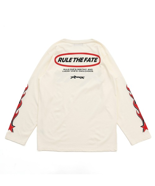 RULE THE FATE(ルールザフェイト)の「RTF FIRE PATTERN LONG SLEEVE TEE/ファイアーパターンロングスリーブTシャツ(Tシャツ/カットソー・メンズ・ブラック/ベージュ・2/1/0)」の3枚目の写真