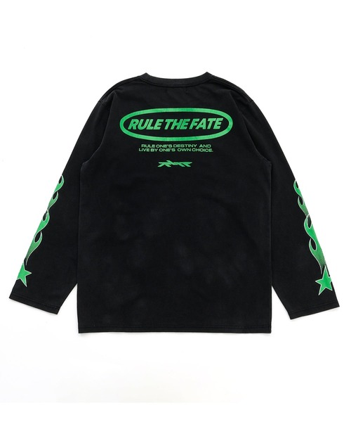 RULE THE FATE(ルールザフェイト)の「RTF FIRE PATTERN LONG SLEEVE TEE/ファイアーパターンロングスリーブTシャツ(Tシャツ/カットソー・メンズ・ブラック/ベージュ・2/1/0)」の4枚目の写真