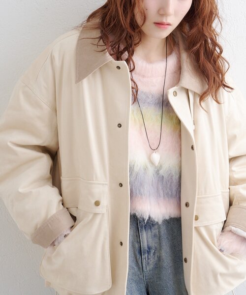 セール】スエードライク中綿ジャケット（その他アウター）｜w closet