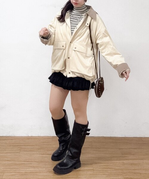 スエードライク中綿ジャケット（その他アウター）｜w closet（ダブル