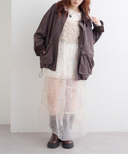 スエードライク中綿ジャケット（その他アウター）｜w closet（ダブル