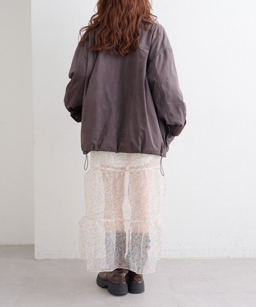 w closet（ダブルクローゼット）の「スエードライク中綿ジャケット（その他アウター・レディース・チャコールグレー/カーキ/アイボリー・FREE）」の10枚目の写真