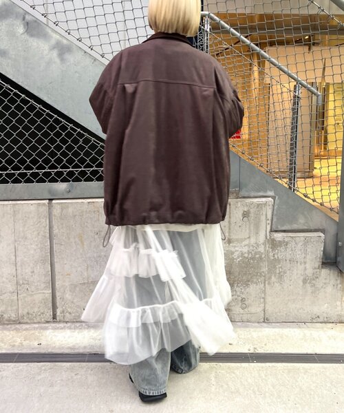 w closet（ダブルクローゼット）の「スエードライク中綿ジャケット（その他アウター・レディース・チャコールグレー/カーキ/アイボリー・FREE）」の19枚目の写真