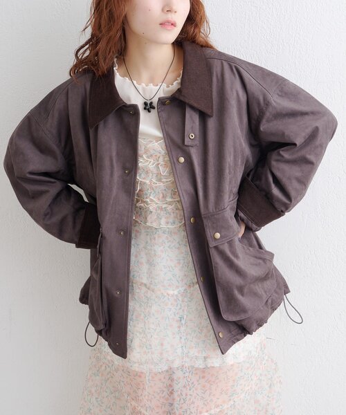 スエードライク中綿ジャケット（その他アウター）｜w closet（ダブル