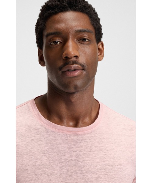 BOSS（ボス）の「BECKHAM x BOSS Tシャツ ソフトリネン（Tシャツ/カットソー・メンズ・ダークブルー/ピンク・XXL/M/S/L/XXXL/XL）」の7枚目の写真