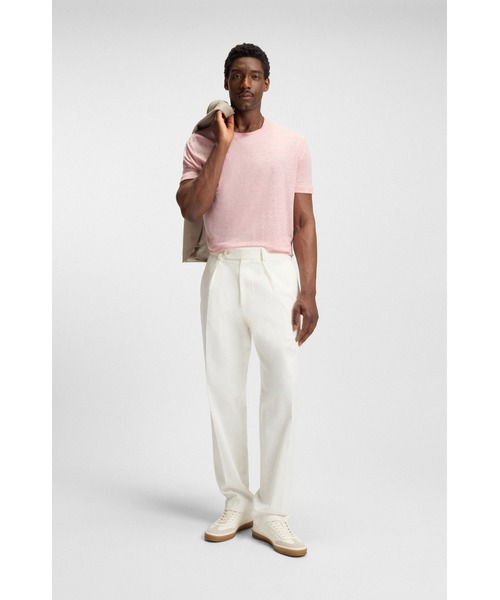 BOSS（ボス）の「BECKHAM x BOSS Tシャツ ソフトリネン（Tシャツ/カットソー・メンズ・ダークブルー/ピンク・XXL/M/S/L/XXXL/XL）」の8枚目の写真