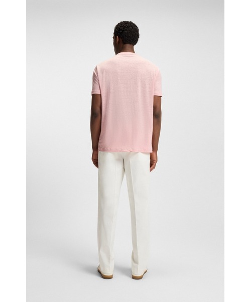 BOSS（ボス）の「BECKHAM x BOSS Tシャツ ソフトリネン（Tシャツ/カットソー・メンズ・ダークブルー/ピンク・XXL/M/S/L/XXXL/XL）」の9枚目の写真
