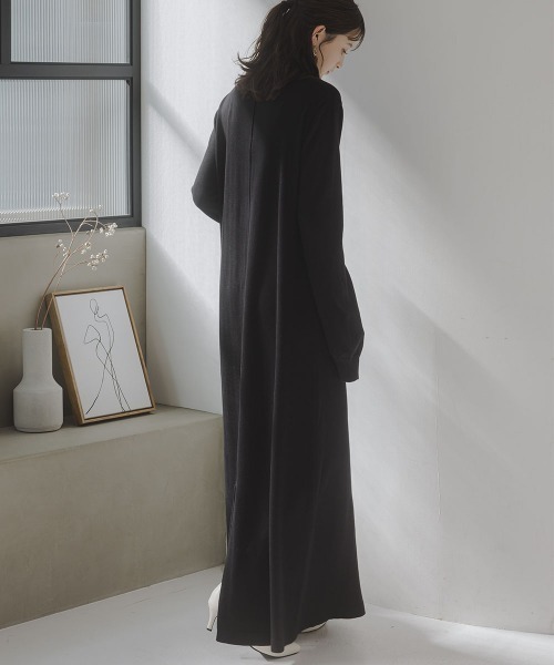 高身長 ハイネックニットワンピース（トールサイズ）Essenave