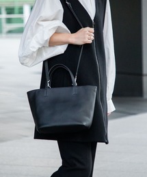 GUIONNET | 【2WAY】 撥水レザー ミニトートバッグ ショルダーストラップ付 ギオネ(トートバッグ)