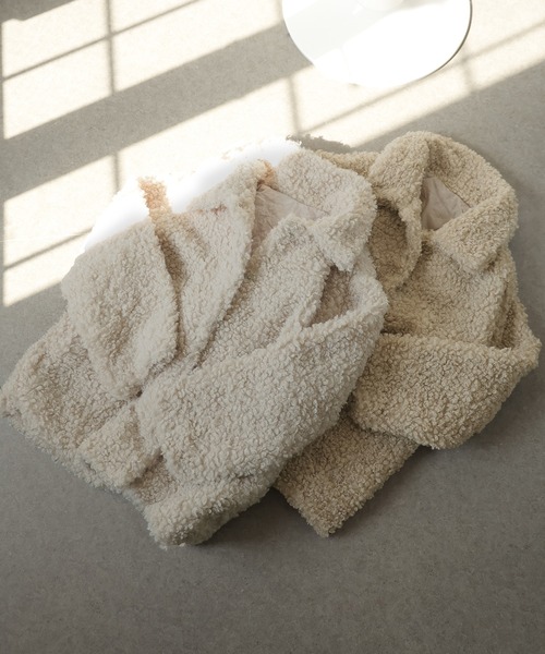 Ulysses（ユリシス）の「襟付きテディーボアファーコート（その他アウター・レディース・ベージュ/モカ・F）」の16枚目の写真