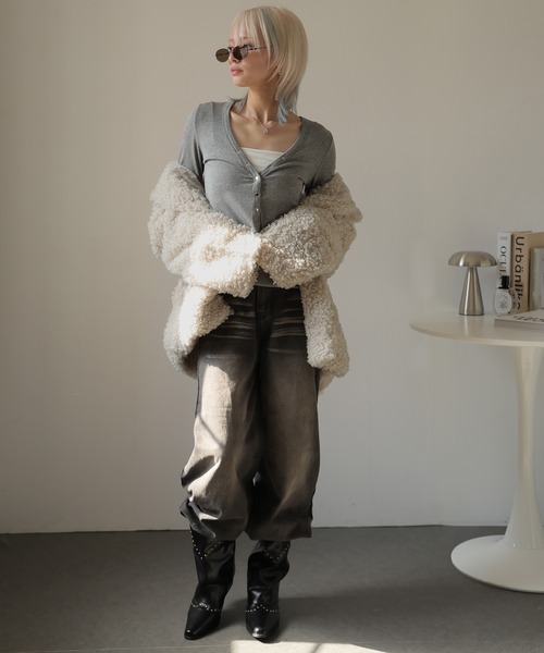 Ulysses（ユリシス）の「襟付きテディーボアファーコート（その他アウター・レディース・ベージュ/モカ・F）」の9枚目の写真