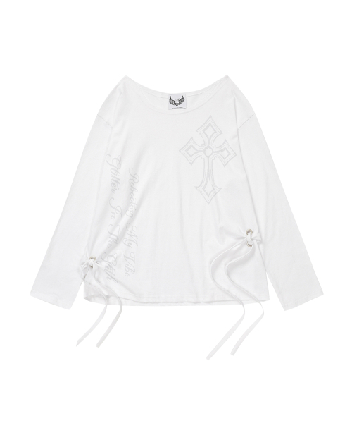 GILAARCHIVE（ギラアーカイブ）の「ONE SHOULDER GRAPHIC LONG SLEEVE_WHITE（Tシャツ/カットソー・レディース・ホワイト・FREE）」の8枚目の写真