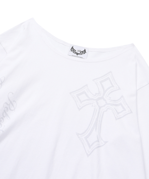 GILAARCHIVE（ギラアーカイブ）の「ONE SHOULDER GRAPHIC LONG SLEEVE_WHITE（Tシャツ/カットソー・レディース・ホワイト・FREE）」の3枚目の写真