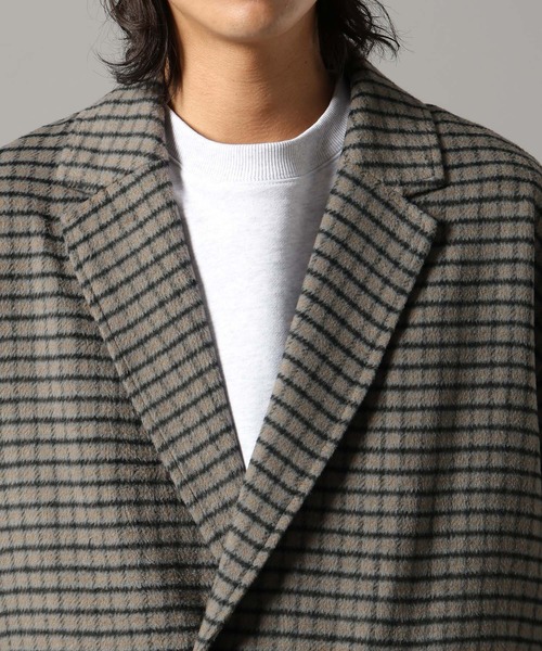 RAGEBLUE（レイジブルー）の「CHECK MOTIF OVER CHESTER COAT / チェック柄/オーバーチェスターコート（チェスターコート・メンズ・グレー系その他/ブラウン系その他・MEDIUM/LARGE）」の22枚目の写真