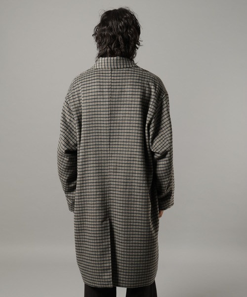 RAGEBLUE（レイジブルー）の「CHECK MOTIF OVER CHESTER COAT / チェック柄/オーバーチェスターコート（チェスターコート・メンズ・グレー系その他/ブラウン系その他・MEDIUM/LARGE）」の19枚目の写真