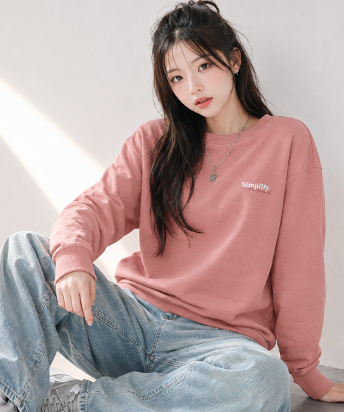 CHASECULT(チェイスカルト)の「女性エッセンシャルマンツーマンTシャツ-ピンク(スウェット・レディース・PINK・90/85)」の1枚目の写真