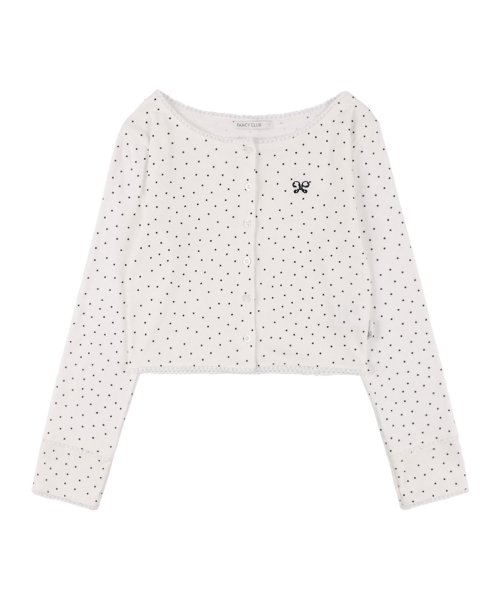 FANCY CLUB（ファンシークラブ）の「レーススターベーシックカーディガン (ホワイト)_F25QB092（カーディガン/ボレロ・レディース・ホワイト・FREE）」の4枚目の写真