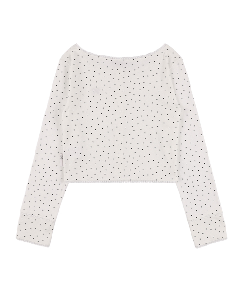 FANCY CLUB（ファンシークラブ）の「レーススターベーシックカーディガン (ホワイト)_F25QB092（カーディガン/ボレロ・レディース・ホワイト・FREE）」の5枚目の写真