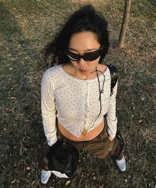 FANCY CLUB（ファンシークラブ）の「レーススターベーシックカーディガン (ホワイト)_F25QB092（カーディガン/ボレロ・レディース・ホワイト・FREE）」の6枚目の写真