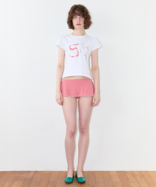 SINOON(シヌーン)の「SN Ribbon Puff T-Shirt (White)(Tシャツ/カットソー・レディース・ホワイト・SMALL/MEDIUM)」の2枚目の写真