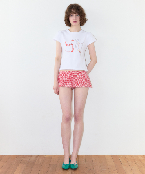 SINOON(シヌーン)の「SN Ribbon Puff T-Shirt (White)(Tシャツ/カットソー・レディース・ホワイト・SMALL/MEDIUM)」の3枚目の写真