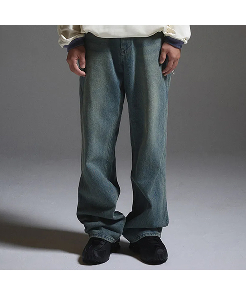 XERO（ゼロ）の「Washed Wide Denim Pants [2 Colors]（デニムパンツ・メンズ・ブルー/ベージュ・MEDIUM/LARGE/X-LARGE）」の2枚目の写真