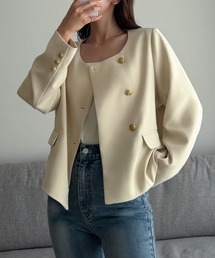 ノーカラージャケット（ホワイト/白色系）ファッション通販 - ZOZOTOWN