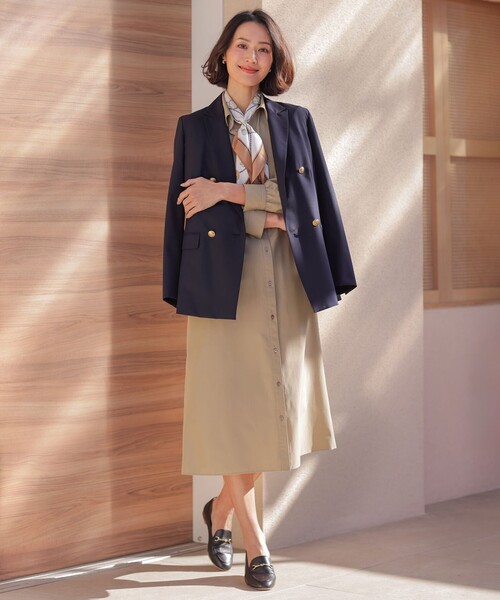 J.PRESS Ladies(J.プレス レディス)の「ANASTASIAトロ ダブル ジャケット(テーラードジャケット・レディース・ネイビー系/グレー系3・XS/S)」の4枚目の写真