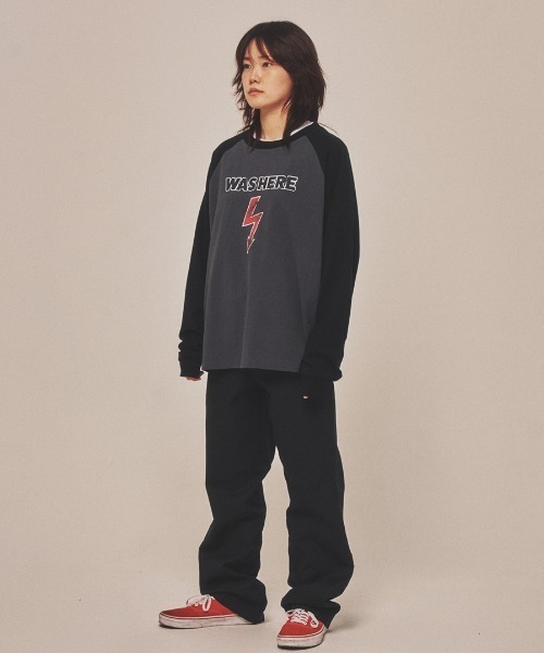 Teem Store（チームストア）の「WAS HERE T-SHIRTS / ラグランンスリーブフロントロゴロンT（Tシャツ/カットソー・レディース・ブラック/グレー・F）」の14枚目の写真