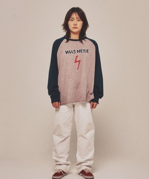Teem Store（チームストア）の「WAS HERE T-SHIRTS / ラグランンスリーブフロントロゴロンT（Tシャツ/カットソー・レディース・ブラック/グレー・F）」の16枚目の写真